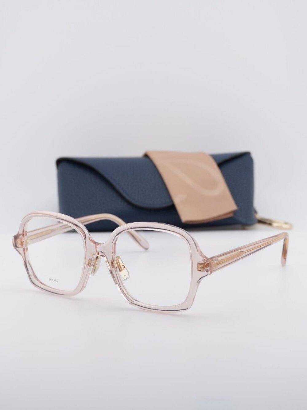 Loewe LW50070F 072 Square Eyeglasses - Transparent Pink 52mm